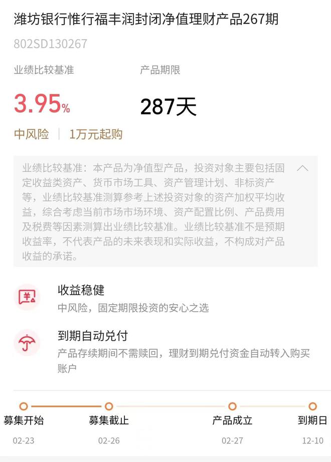 濰坊銀行最新理財產品